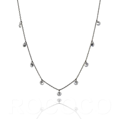 Black Rhodium Non-encased diamond drop Necklace - Inspirit Designs