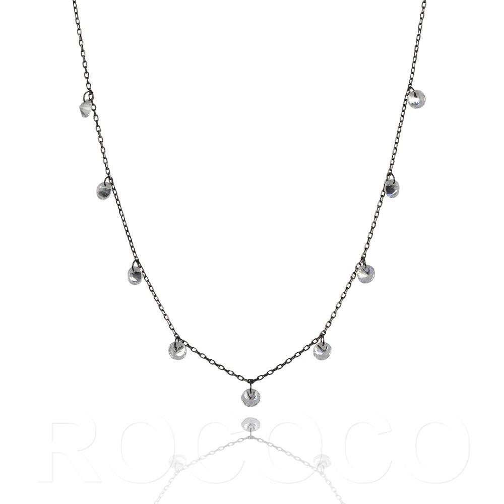 Black Rhodium Non-encased diamond drop Necklace - Inspirit Designs