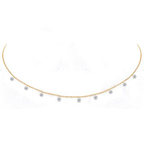 Gold Non-encased diamond drop Necklace - Inspirit Designs