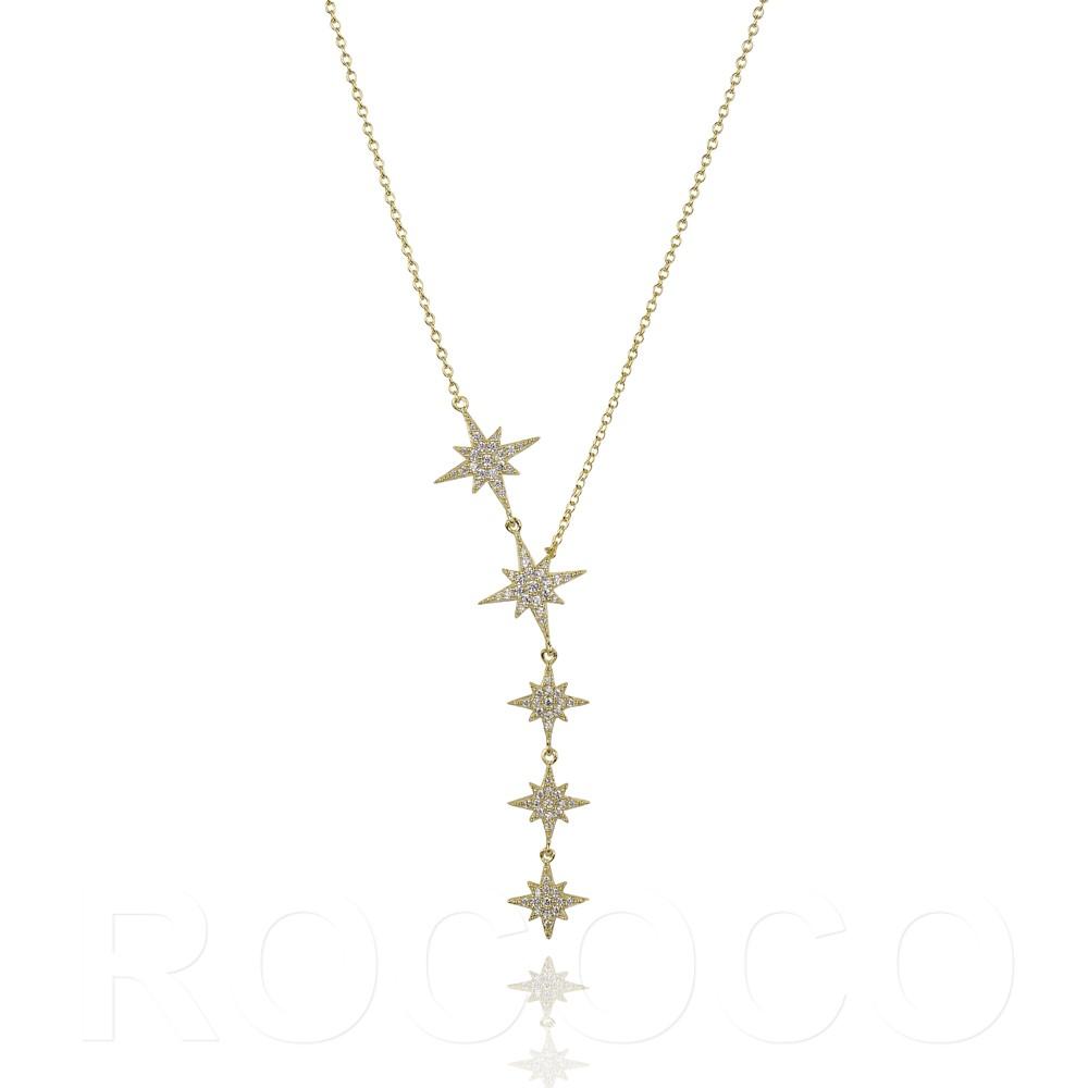 Gold 5 star short drop Y Necklace - Inspirit Designs