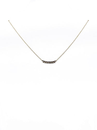 Gold Black Black bar with Cubic Zirconia stone Necklace - Inspirit Designs