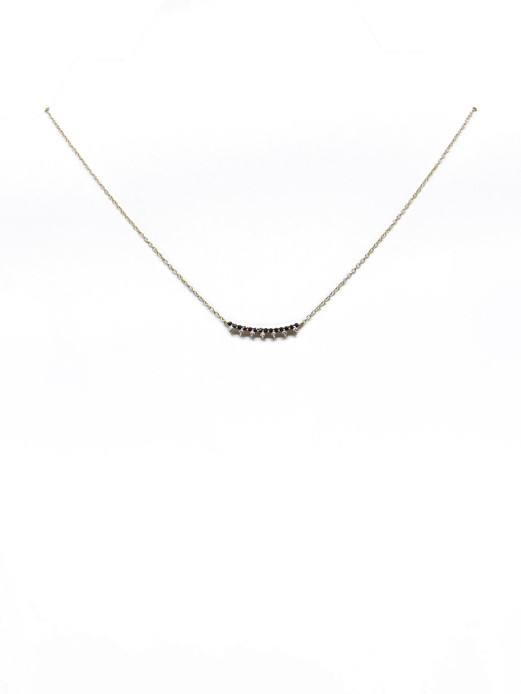 Gold Black Black bar with Cubic Zirconia stone Necklace - Inspirit Designs