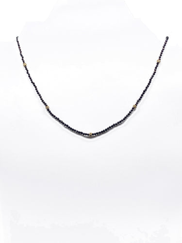 Gold Black spinel and rondel Necklace - Inspirit Designs