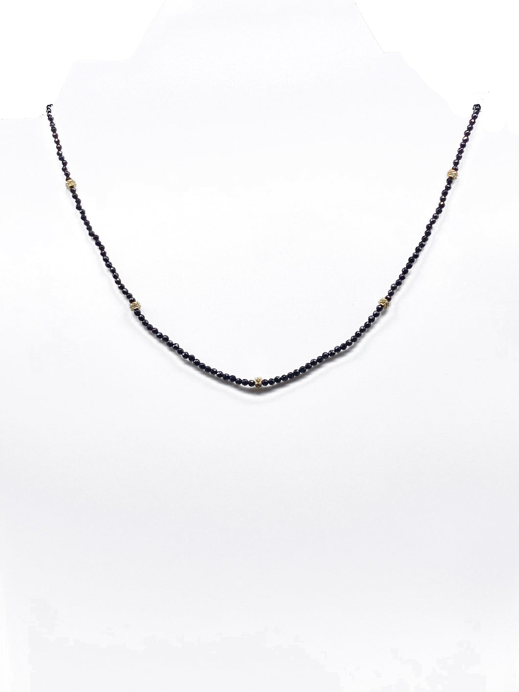 Gold Black spinel and rondel Necklace - Inspirit Designs