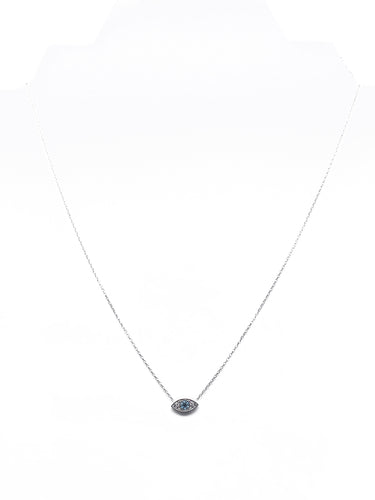 Silver Eye shape small Turquoise Necklace - Inspirit Designs