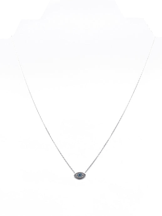 Silver Eye shape small Turquoise Necklace - Inspirit Designs