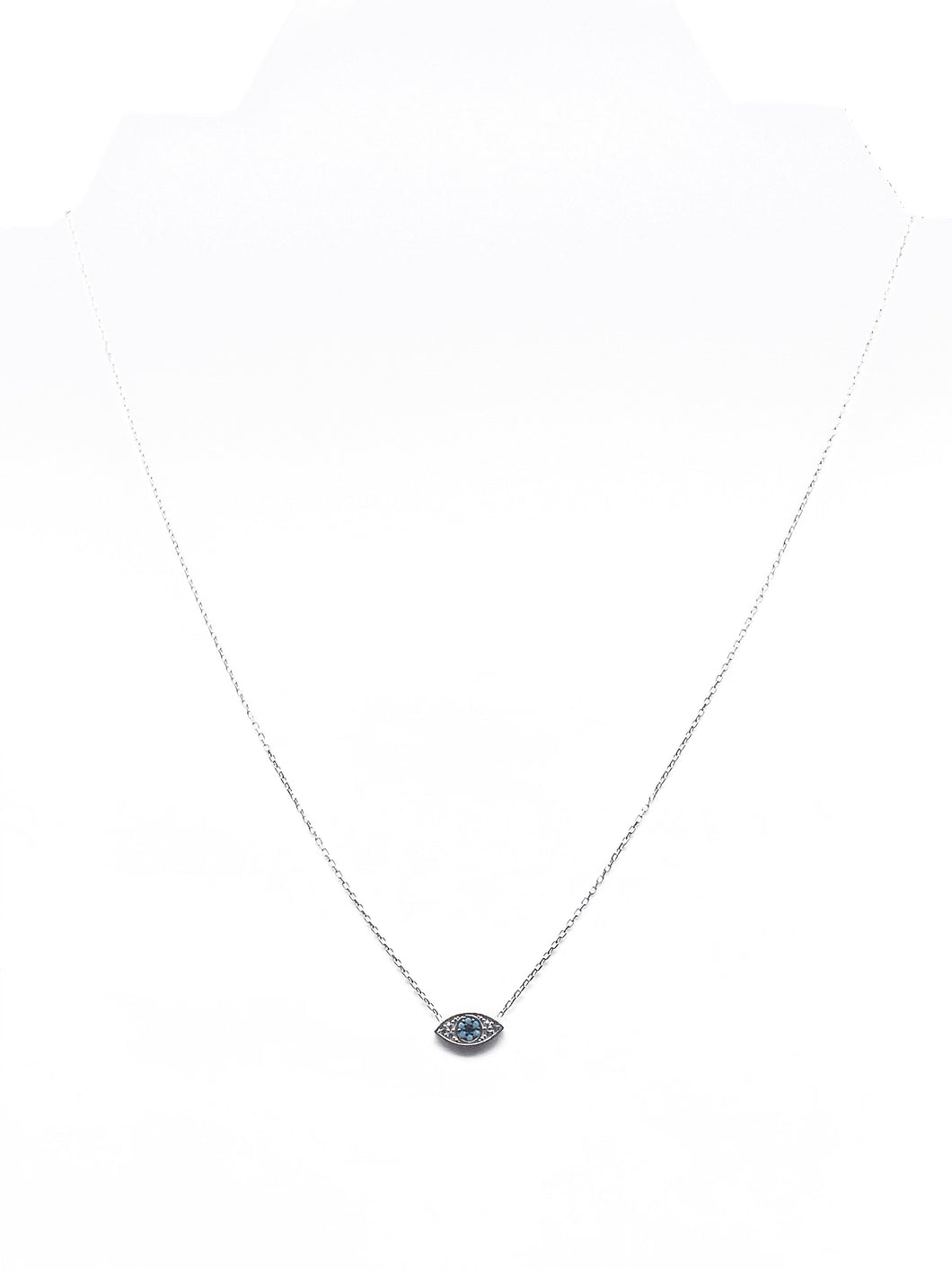 Silver Eye shape small Turquoise Necklace - Inspirit Designs