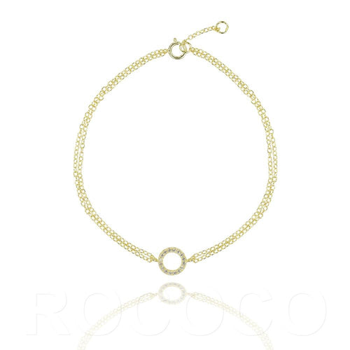 Yellow Gold Karma Cubic Zirconia on chain Bracelet - Inspirit Designs