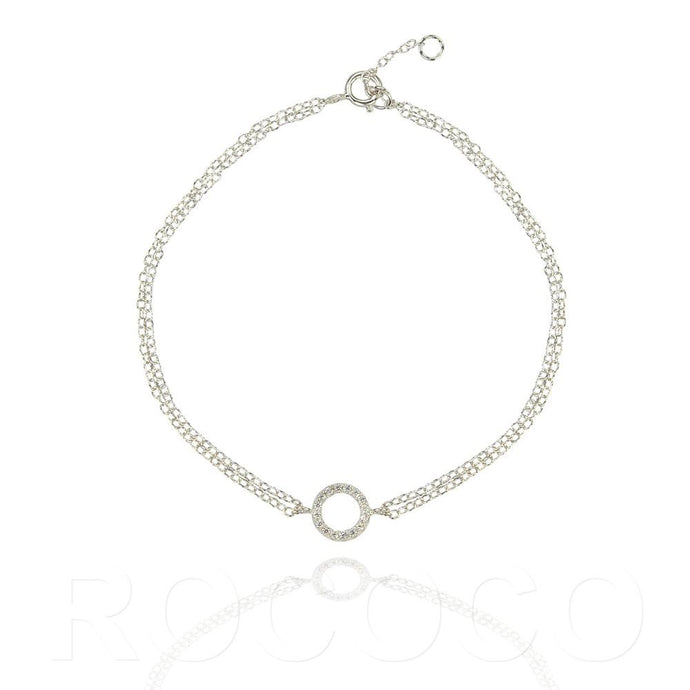 Silver Karma Cubic Zirconia on chain Bracelet - Inspirit Designs