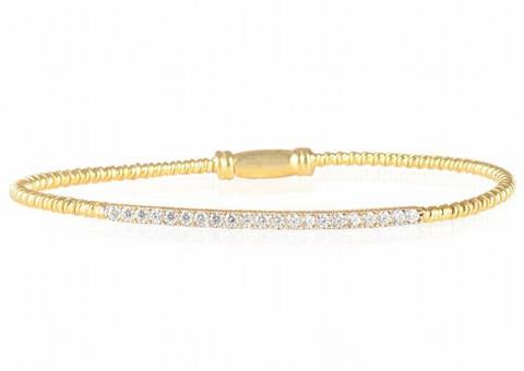 Gold Diamond pave bangle Bracelet - Inspirit Designs