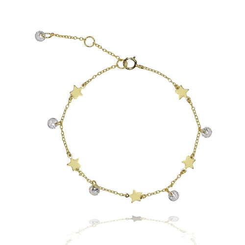 Gold Star and open drop Cubic Zirconia Bracelet - Inspirit Designs