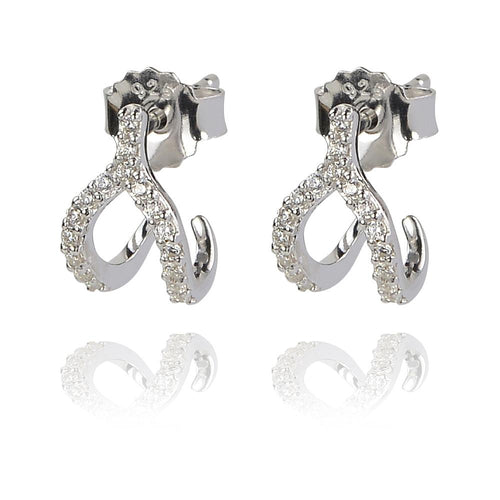 Silver Horseshoe Cubic Zirconia cuff Earring - Inspirit Designs